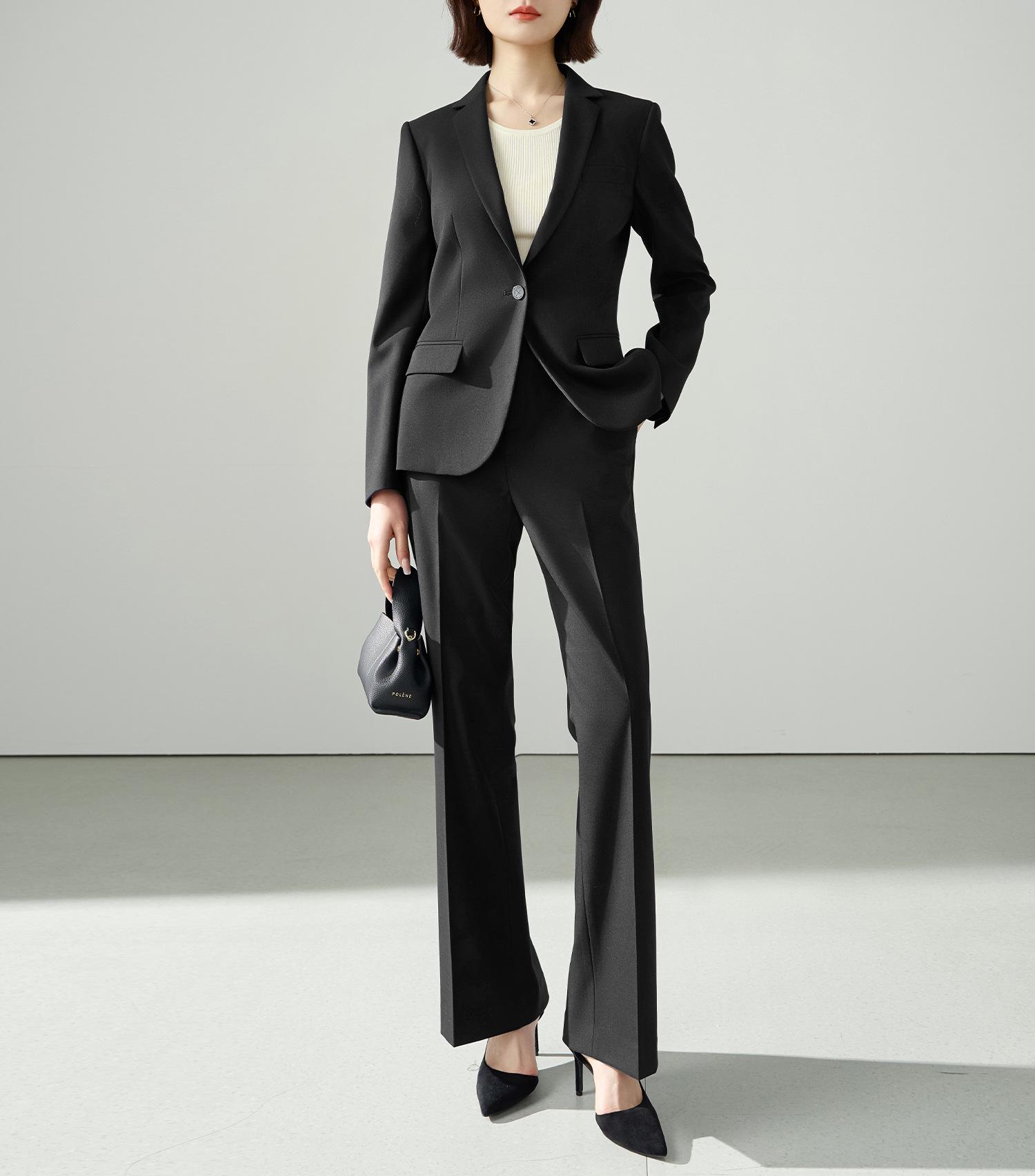 Women s Petite Black Formal Suit Set - Winter Interview & College Outfit M