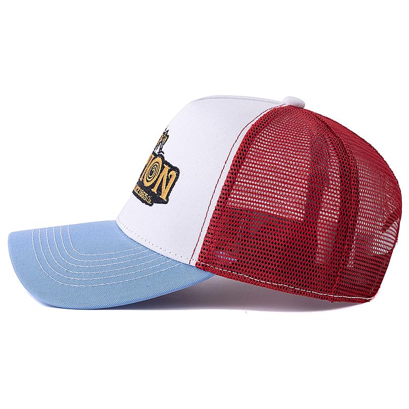 Unisex Mesh Trucker Klobouk Letní prodyšná čepice Vyšívací vzor dopisů Streetwear Baseballová čepice