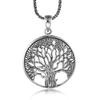 Retro Tree of Life Pendant Necklace: Trendy Unisex Fashion, Punk Hip Hop Style, Hollow-out Design.