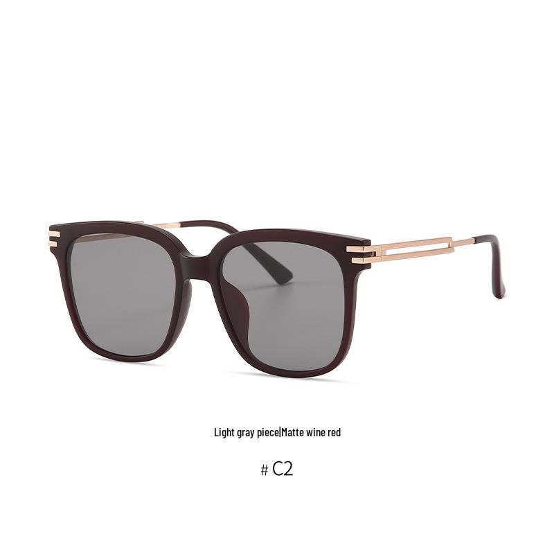 Women's Retro Square Acetate Sunglasses: Large Frame, High-End Feel, Face Slimming, Sunshade & Driving-Specific.