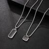 18K Gold Plated Titanium Steel Necklace with Geometric Pendant and Pearl Chain