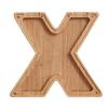 Wooden Piggy Bank with Clear Window, A-Z Letter Coin Cash Container for Kids Adults, Unbreakable Money Saving Box Decoration