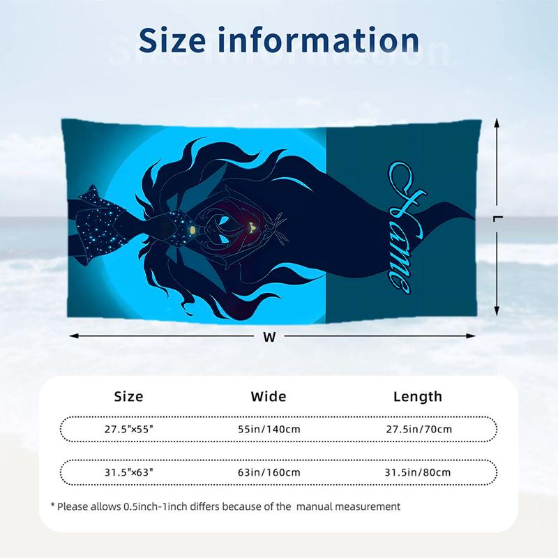 Winx Club Custom Name Printed Beach Towel Personalized Soft Towel For Swimming Beach Travel