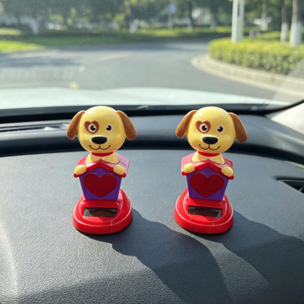 Solar Powered Car Interior Ornaments Dog Figurines Animal Doll Figurine Sway Shake Model Automotive Dashboard Decoration