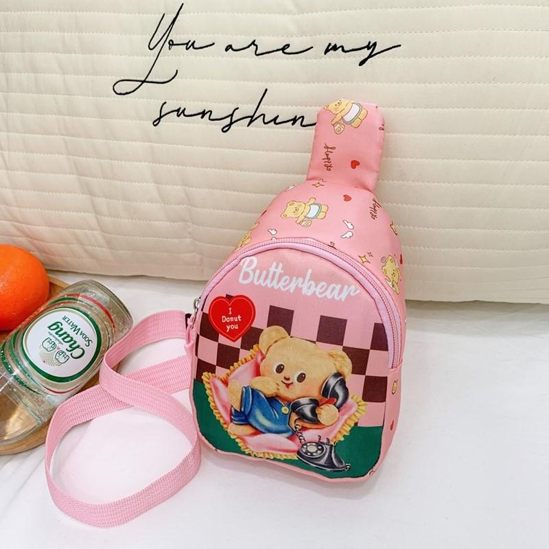 Butter Bear Bag Kids Print Nylon Crossbody Bags Spacious Designs Breathable