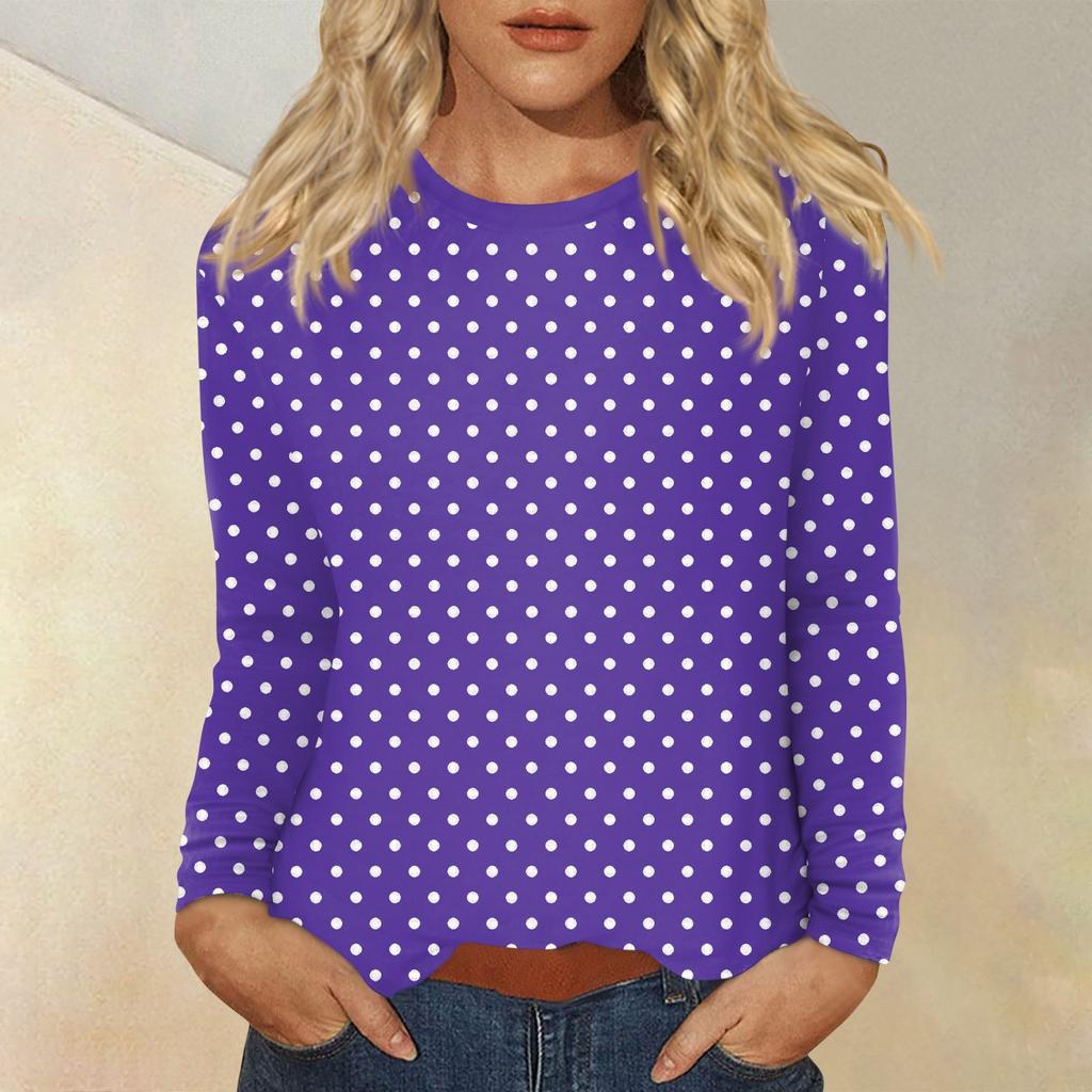 Women's Daily Casual Long-sleeved Printed O-neck Top