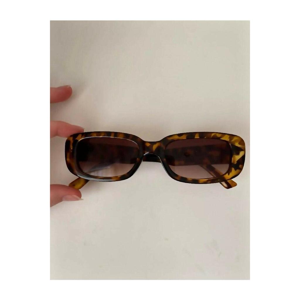 Unisex Black Square Rectangle Vintage-retro Sunglasses