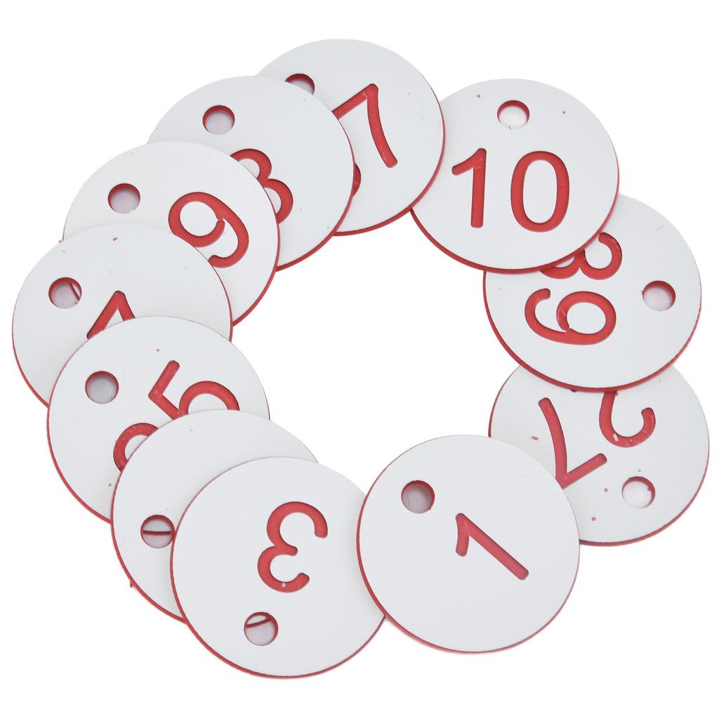 50 Stück Bienenstocketikett ABS Rund Nummeriertes Schild Etiketten mit Loch Viehzucht Bienenzuchtbedarf Weiß 1-50