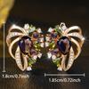 Rainbow Crystal Zircon Stone Heart Hoop Earrings For Women Vintage Gold Color Wedding Jewelry