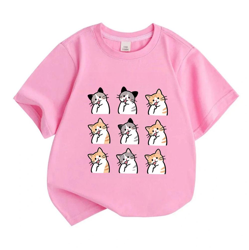 Kids Boys Girls 100% Cotton Round Neck Short Sleeve T-Shirt,