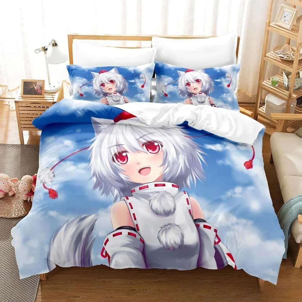 Classic SkinFriendly Single Twin Full Queen King 3D Anime Kawaii Girls Momiji Inubashiri Size Bed Adult Kid Bedroom Duvetcover Sets Quilt