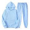 Women's Fashion Solid Sets Warm Hoodie Sweatshirts and Long Pant Loose Ladies Sport Suit Tracksuit Sportwear Two Piece Sets Outfit Playsuit