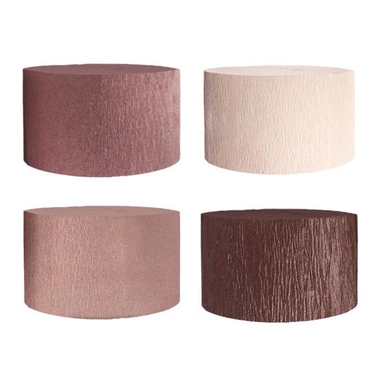 

4/8 рулона серпантина из гофрированной бумаги длиной 82 фута серпантин из розового золота с кисточками для свадьбы, дня рождения, Дня святого Валентина, дня рождения, детского душа, декора 4pcs