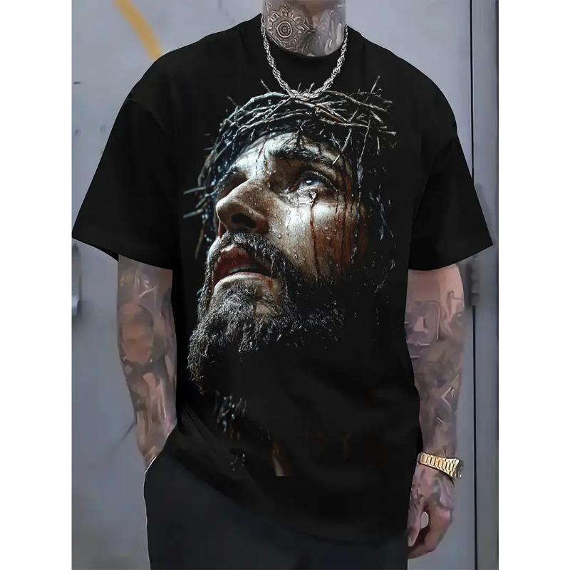 Jesus Christ T-Shirt For Men Women 3D Printed Tees Summer Fashion Casual Short Sleeve T Shirts O-Neck Oversized Kids Clothing