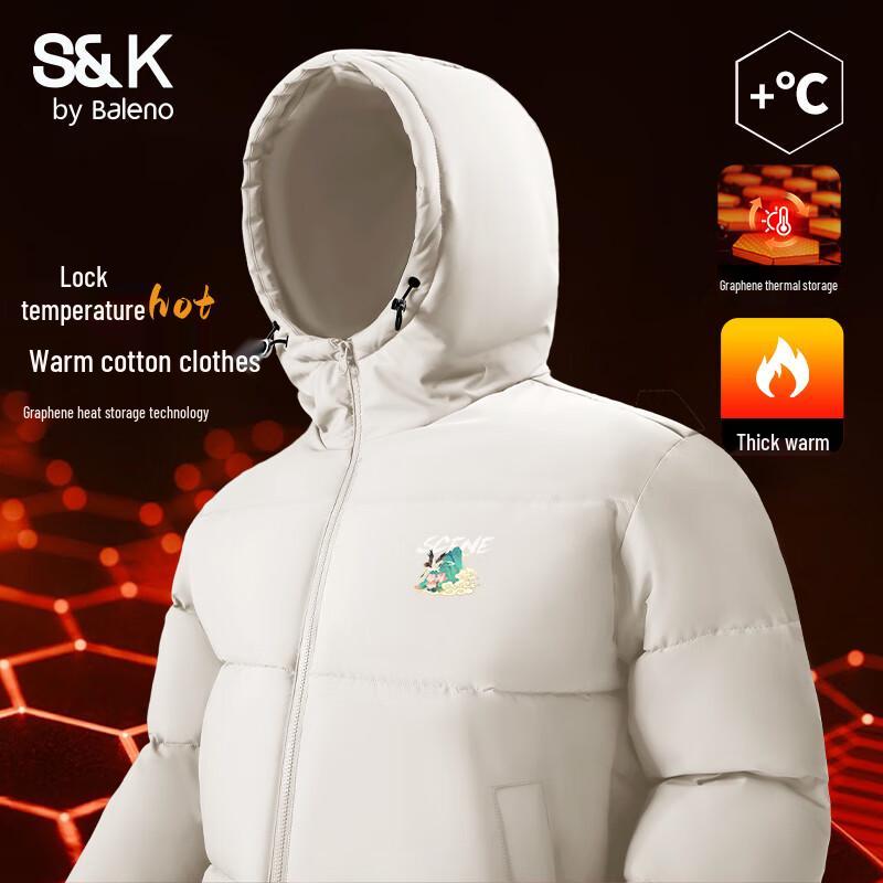 

Baleno S&K Men s Hooded Padded Winter Jacket M