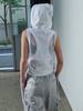 Lige Layered Hoodie Vest_Mesh White