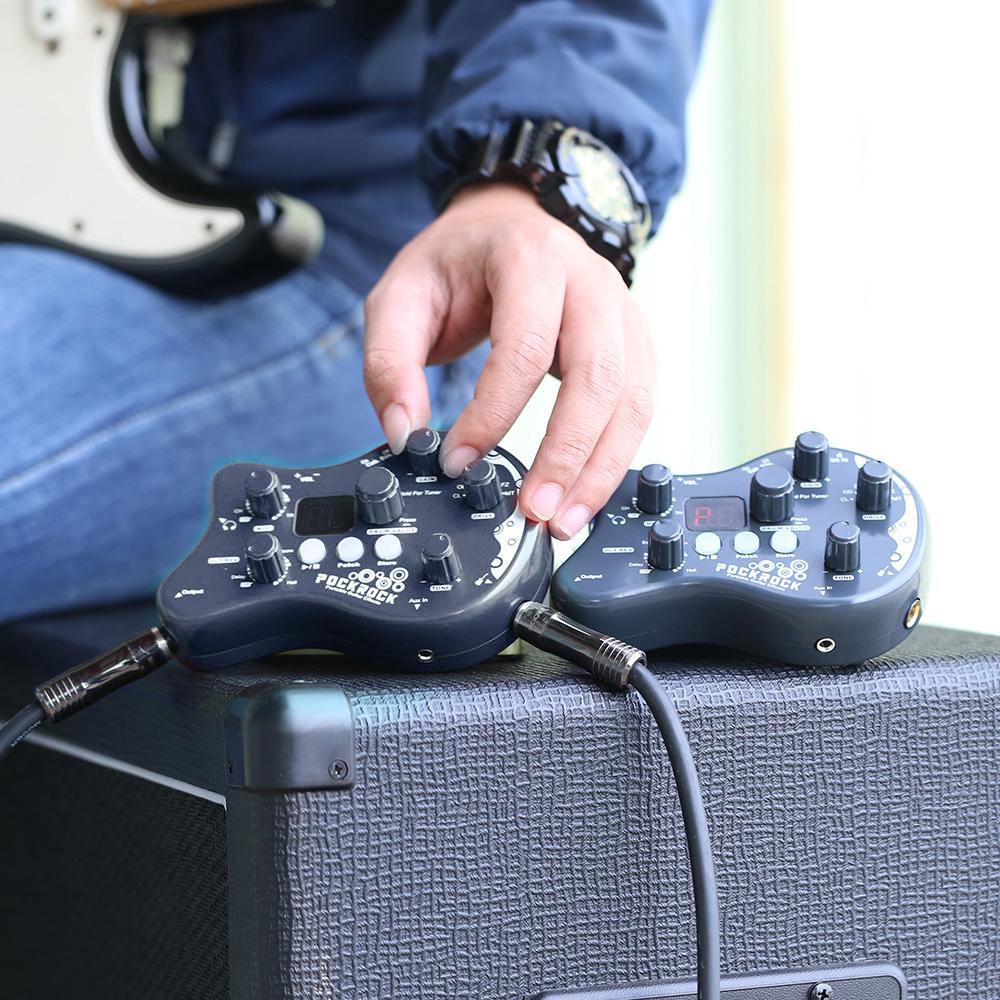 PockRock Portable Guitar Multi-effects Processor Effect Pedal 15 Effect Types 40 Drum Rhythms
