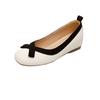 5 cm kleiner Innenhöhenzuwachs Ballerinas Damen Oberbekleidung eckige Spitze silberne Einzelschuhe Schleife Mary Jane Schuhe Kinder