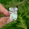 Sterling Silver Natural Brazilian Chrysoprase Flower Solitaire Wife Ring Jewelry