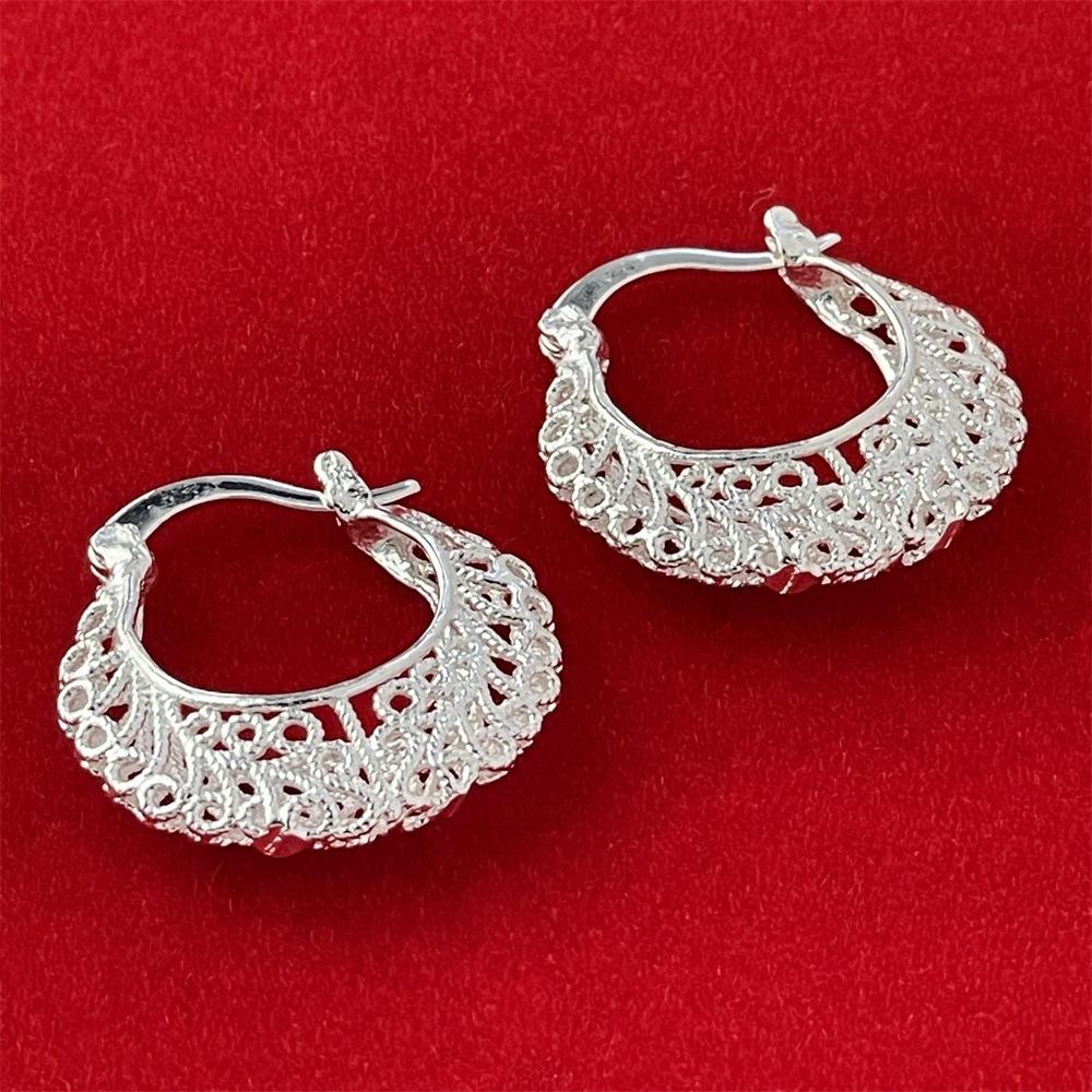 2026 Schmuck Kupfer Silber Plated 2,2 * 2CM Hohlmond Geometrische Ohrringe