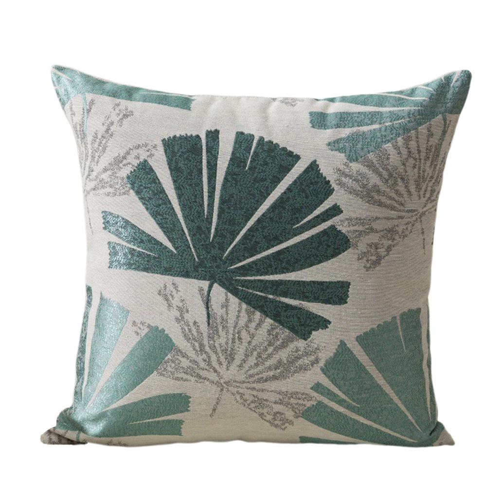 Leaf Pattern Jacquard Linen Pillow Cover Soft Textured Fabric Wrinkle Resistant Cushion Case For Living Room Bedroom