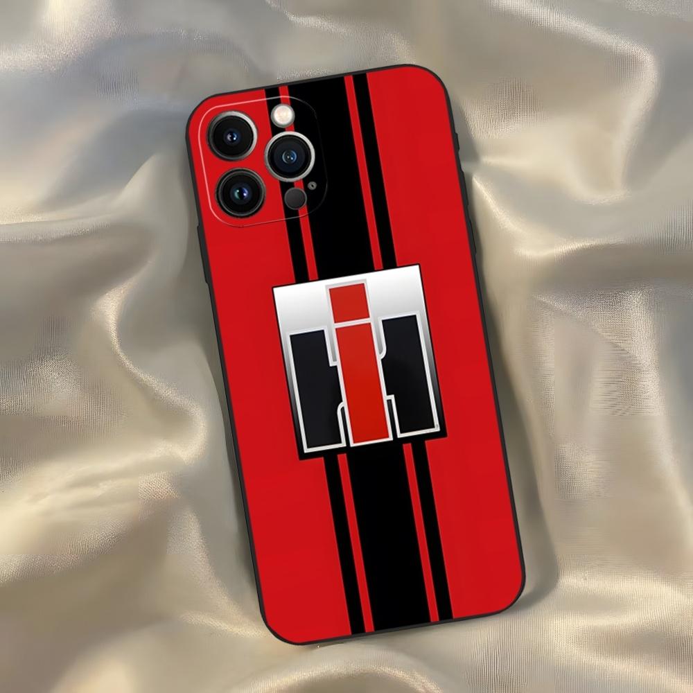 Coque de téléphone International Havester IH Tractor pour iPhone 16 15 14 13 12 11 Pro Max Xr X Xs Mini 8 Plus SE 2022 Noir Souple Si