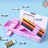 Creative Double-Layer Cartoon Pencil Box - Multifunctional, Large Capacity Stationery for Elementary Students