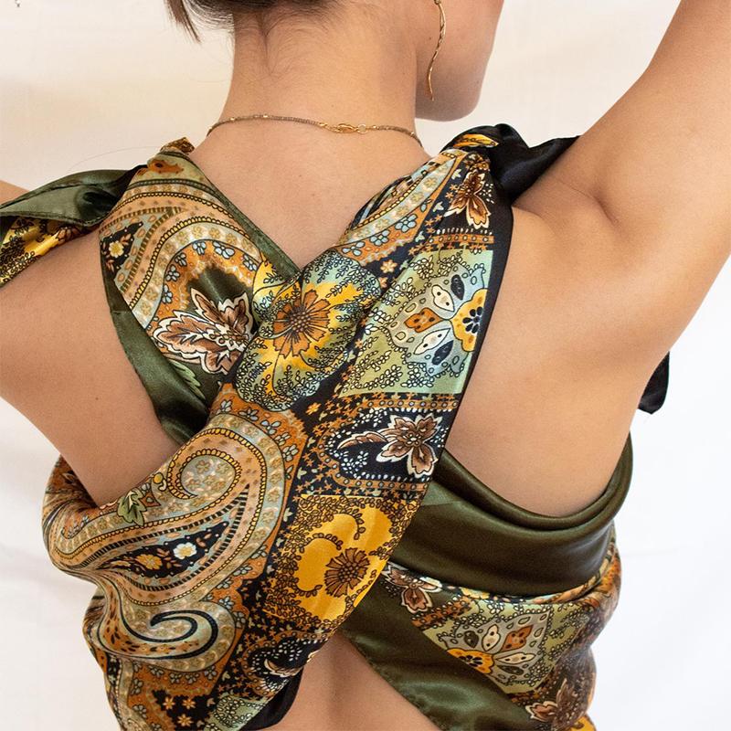 New Silk Shawl Satin Square Scarf For Women Paisley Neckerchief Female New Headband Hair Bands Print Foulard Hijab Wraps Bandana