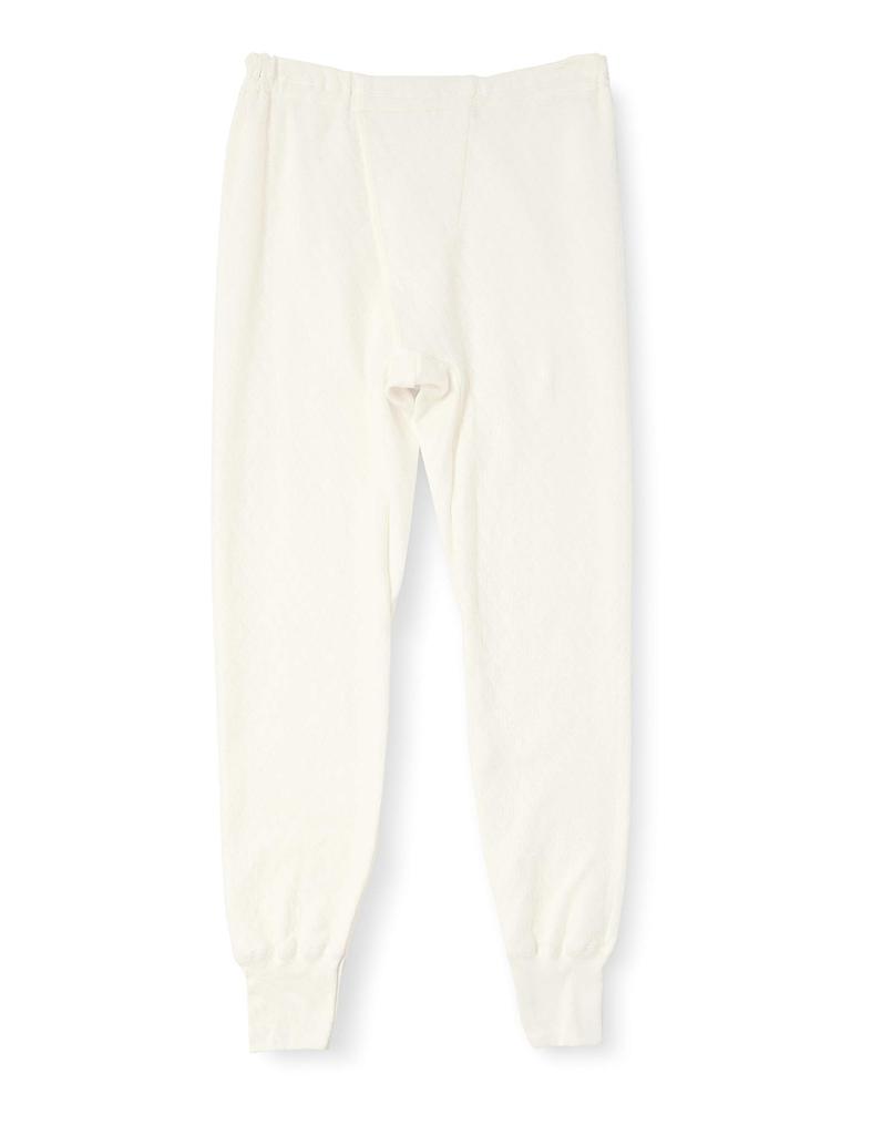 Gunze RP8402 Quilted Wool Blend Long Front Size L Men's Pants, Opening, Off-White,