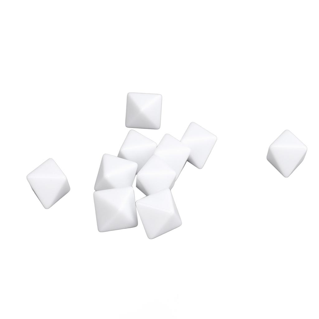 30pz Dadi Bianchi Vuoti a 8 Facce per Giochi da Tavolo Insegnamento Plastica Multifunzionali Dadi Fai da Te