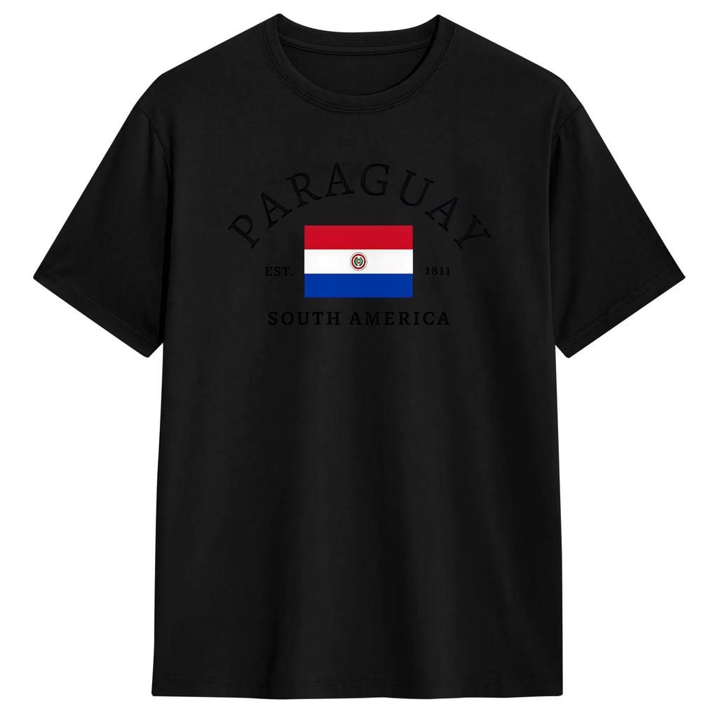 Paraguay Flag T Shirt Summer Trending TShirts Unisex Cotton O Neck Oversized Tees ShortSleeved Vintage Tshirt