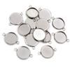 New 20pcs 12mm Inner Size Stainless Steel Gold Plated Single/Double Loop Style Cabochon Base Cameo Setting Charms Pendant Tray