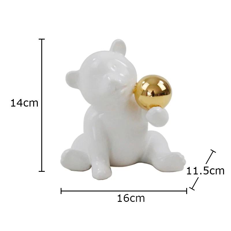 

Cute Black Bear Ceramic Sculpture Modern Crafts Ornaments Desk Decoration Abstract Artwork Bear Statue Room Aesthetic Decor