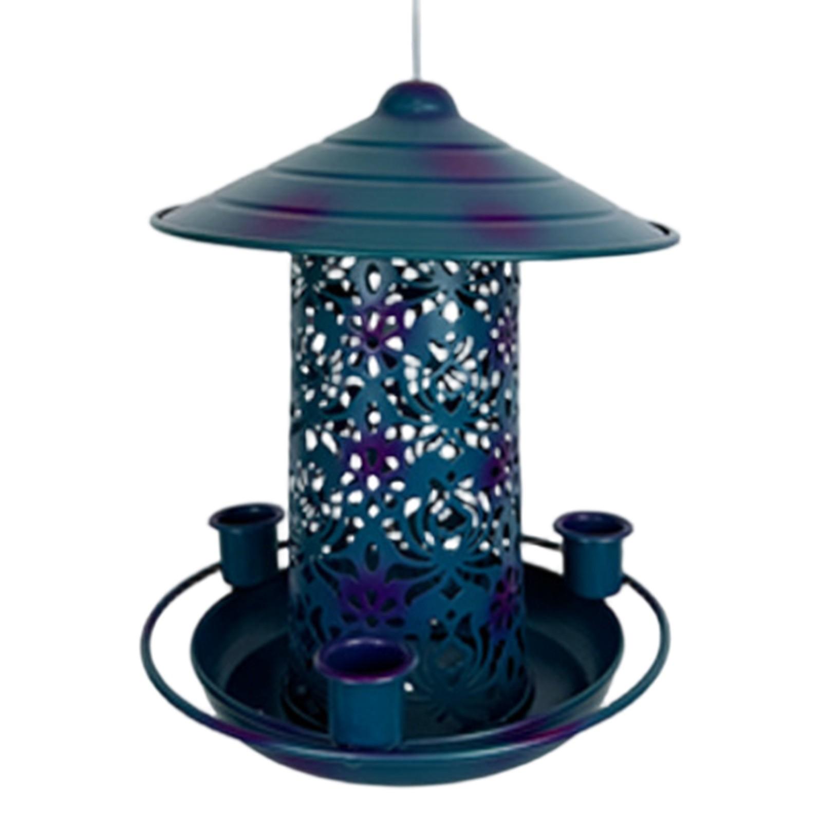 

Металлическая кормушка для птиц, уличные железные украшения, садовый сбалансированный кормушка для птиц One Size синий