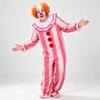 Costume da Clown Rosa Cosplay Tuta a Strisce Halloween Performance sul Palco
