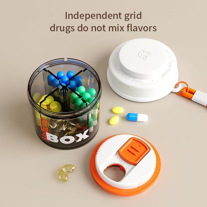 Portable Pill Box Three Meals Pill Reminder Carrying Medication Dispensing Organizer Sealed Packing Dispensing Jar
