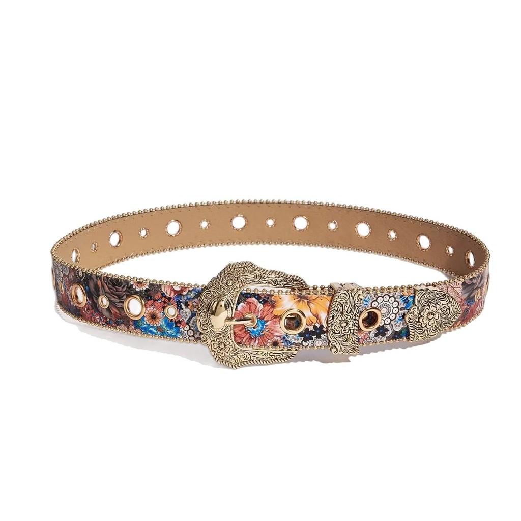 American Style Pu Leather Belt With Irregular Pattern Punk Fashion Accessory For Men