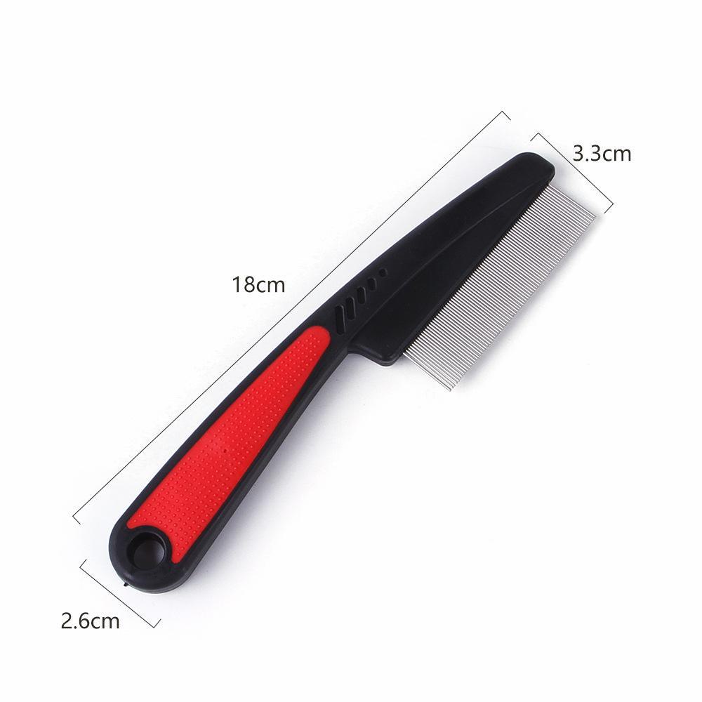 

Расческа от блох для домашних животных с зашифрованными мелкими зубьями из нержавеющей стали для собак и кошек B24212 чёрный/красный