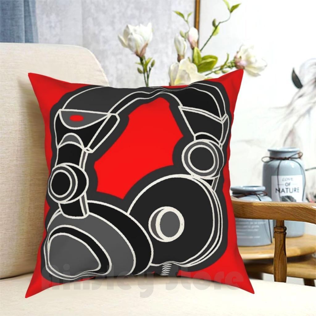 Head Blown Pillow Case Printed Home Soft Throw Pillow Music Headphones Dj Disc Jockey Head Phones Mc Emcee Hip