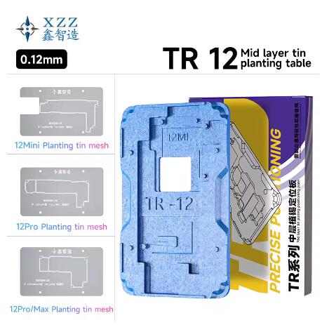 Xinzhizao 26 IN 1 Middle Frame Reballing Stencil Plant Tin Platform for Iphone X 11 12 13 14 15 16PM Motherboard Soldering Tools