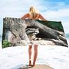 Süßes Waschbär Strandtuch Sandfrei Wildtier Badetuch für Spa Pool Sport Reisen Camping Mikrofaser Schnelltrocknend Badeanzugabdeckung