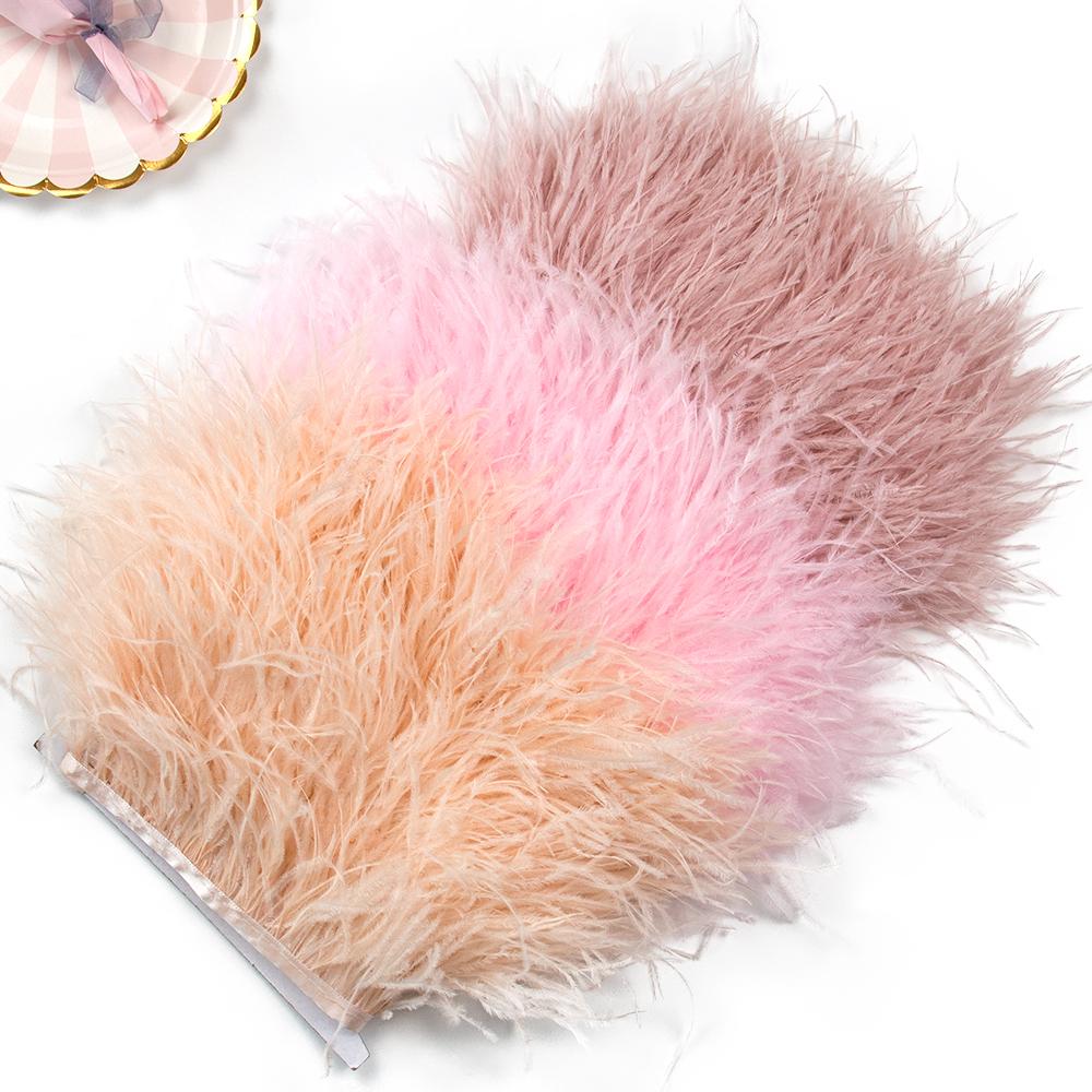1 Meter Ostrich Feather Trim Trimming Natural Ostrich plumage Fringe Ribbon Lace for Wedding Party Dress Sewing Decoration plume