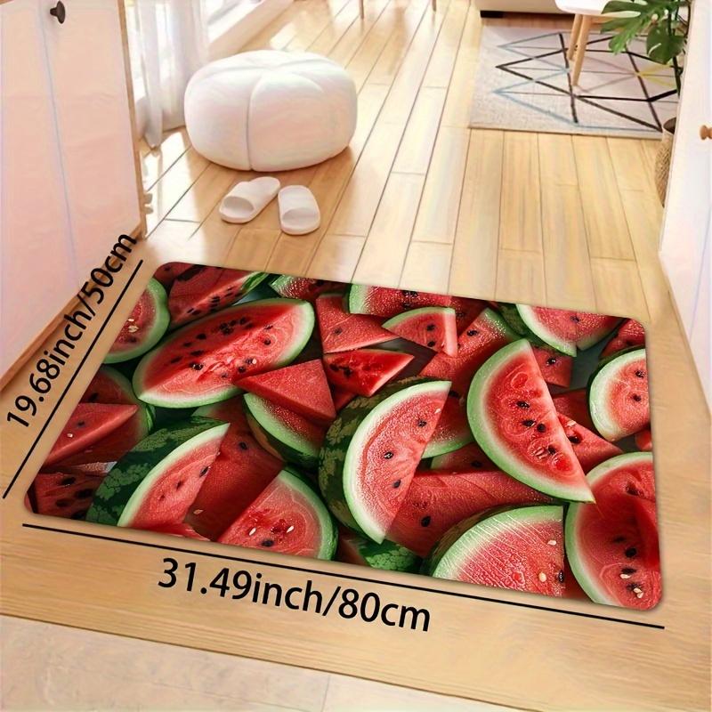 1Pcs Anti Fatigue Kitchen Rugs, Summer Watermelon Print Waterproof Non-Slip Thick Cushioned Kitchen Mat Heavy Duty Comfort Standing Mat for Kitchen