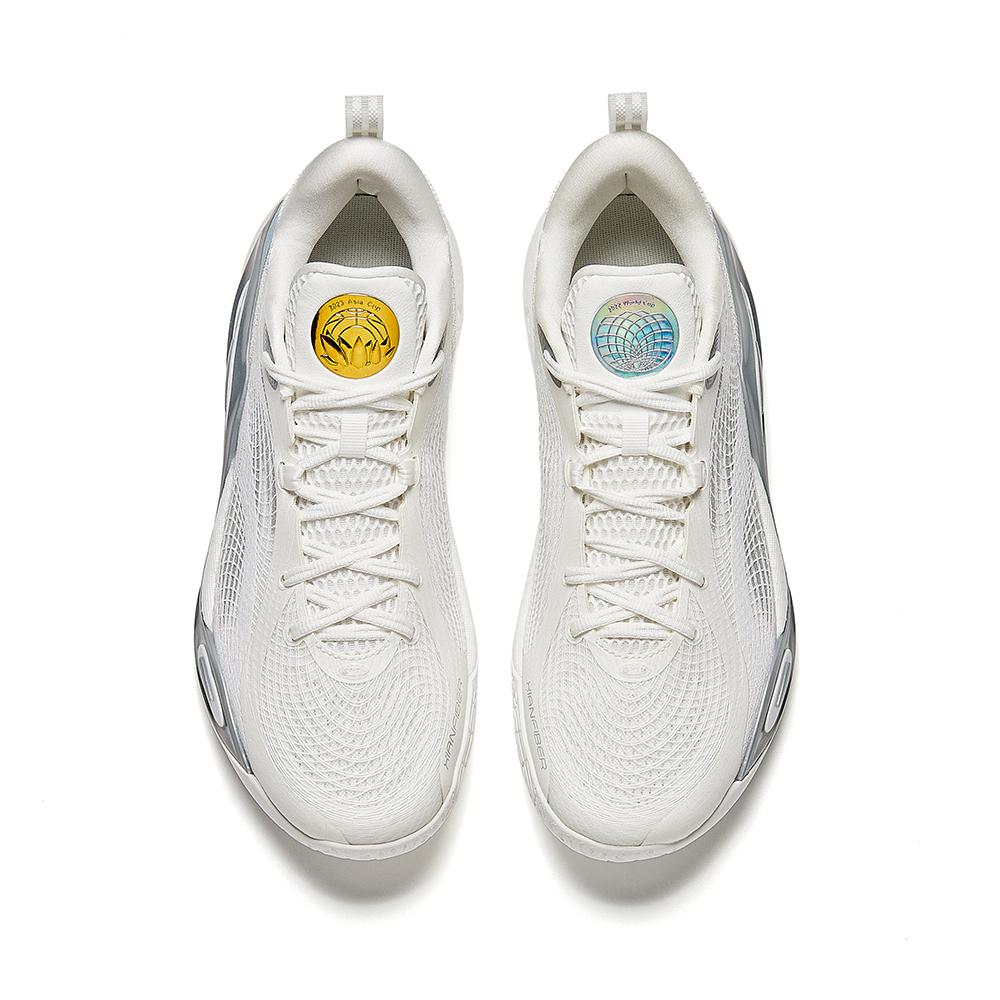 New Anta Cushioning Slip Resistant Low Top Basketball Shoes Men's Papyrus White 912521109-1