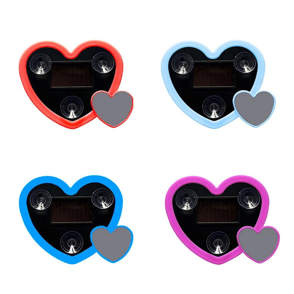 Dual Heart Shape LED Solar Car Interior Atmosphere Light USB Powered Neon Window Decorative Lamp Auto Decor Accessories