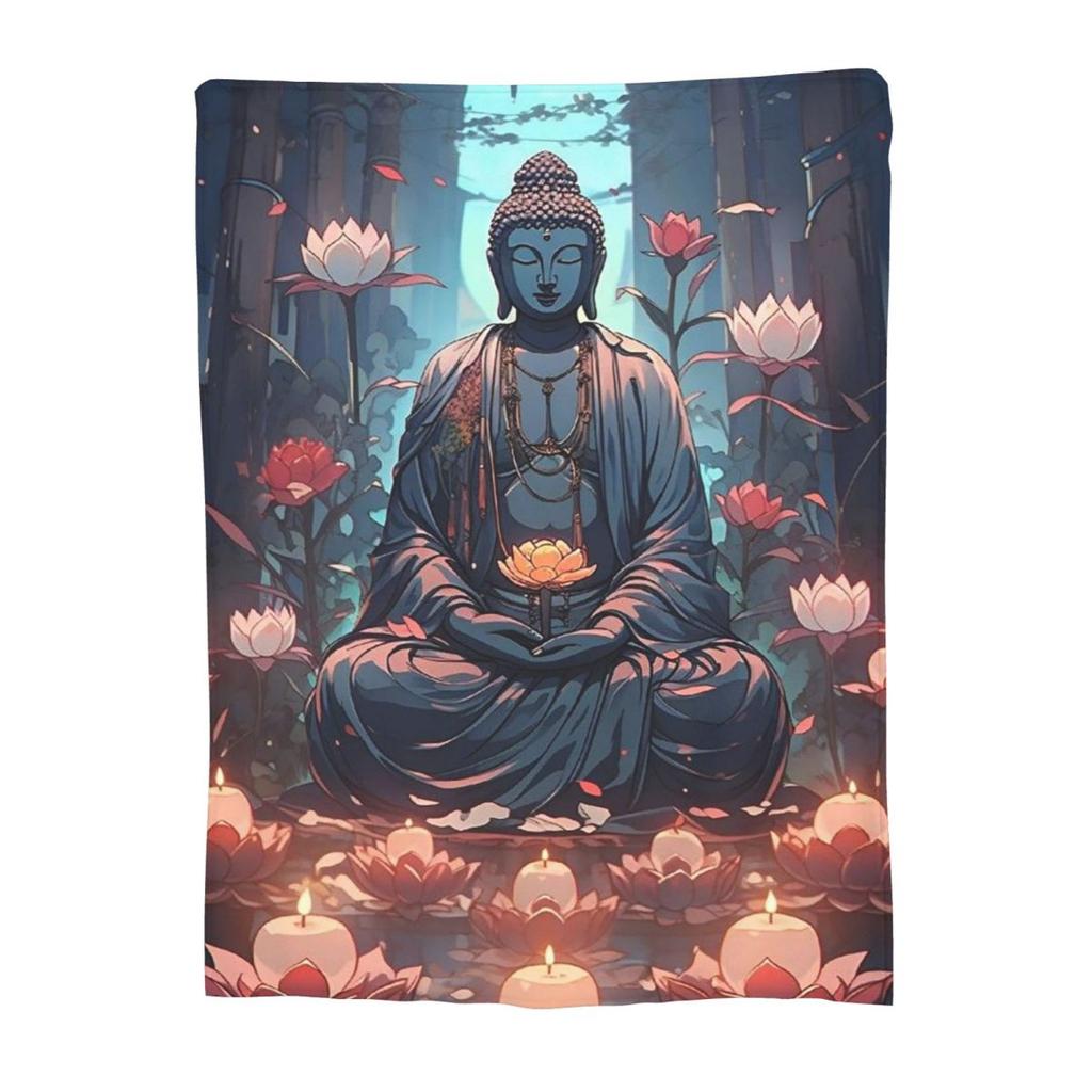 Buddha Yoga Decke Fleece Sofa Überwurf Atmungsaktive Überwürfe für Couch Bettwäsche Outdoor Decken Tagesdecke Steppdecke