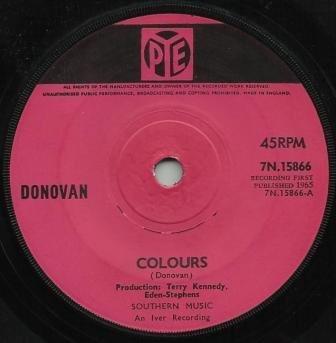 7inch Record DONOVAN - Colours 7N15866 Pye Records 1965 UK Pop Used