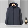 Chaqueta Fina para Hombre de Alta Transpirabilidad de Una Capa Orificio de Ventilación Oculto Impermeable Cremallera Grande Gorro Desmontable Clip