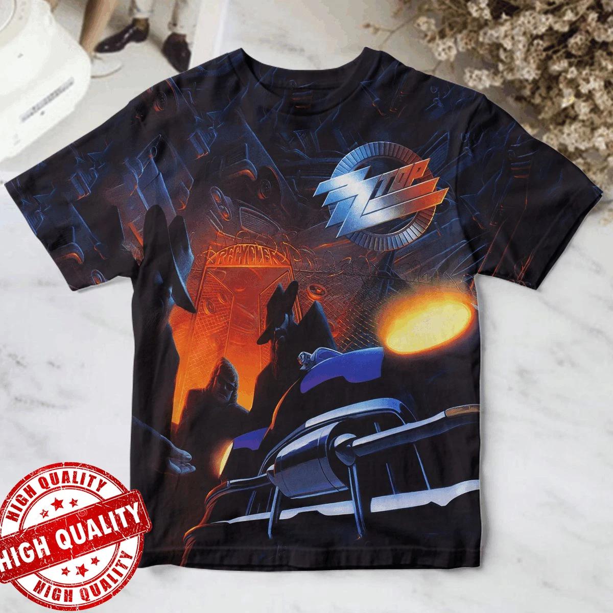 Zz Top Recycler Album Cover 3D T-Shirt Gift Fot Fan Tee M684 L