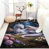 1PC White dragon in floral meadow Carpet for Living Room Bedroom Sofa Home Decor Rus Non-slip Floor Mat Luxury Gift